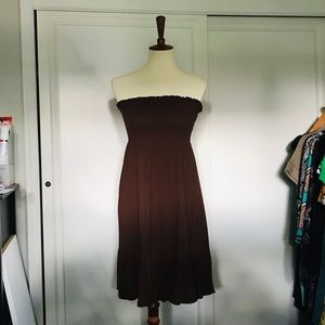 Chocolate brown ruffled beach dress
